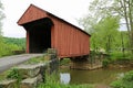 West Fork River and Walkersville covered bridge, 1903 Royalty Free Stock Photo