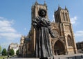 The West Front of Bristol Cathedral, Bristol, England. May 20, 2018. Royalty Free Stock Photo