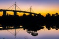 West Gate bridge at sunset as seen from the West Gate park, Melbourne, Australia Royalty Free Stock Photo