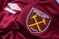 West Ham United Football Crest on the New Jersey