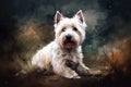 West Highland Terrier dark horse comic style