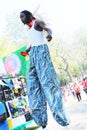 West Indian Day Parade Entertainer On Stilts. Royalty Free Stock Photo