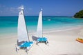 West Indies, Caribbean, Antigua, Long Bay, Beach & Hobie Cats