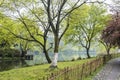 West internal lake and peach blossom Royalty Free Stock Photo