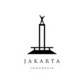 West Irian liberation Monument of Jakarta Indonesia. Indonesian Landmark Statue in Indonesia Capital City, Isolated on White Royalty Free Stock Photo