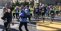 People running at al local turkey trot race Royalty Free Stock Photo