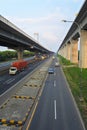 West Java Indonesia, June 2 -2021: Cikarang Utama 2 toll gate area vehicle, heading to Jakarta