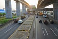 Cikarang, West Java Indonesia, June 2 -2021: Cikarang Utama 2 toll gate area vehicle, heading to Jakarta