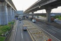 West Java Indonesia, June 2 -2021: Cikarang Utama 2 toll gate area vehicle, heading to Jakarta