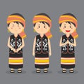 West Kalimantan Character with Various Expression