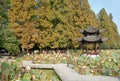 West Lake Xi Hu in Hangzhou in Zhejiang Province, China. A pavilion at the Zhanbilou Restaurant. Royalty Free Stock Photo