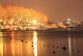 West Lake(xihu) in Hangzhou of China at night Royalty Free Stock Photo