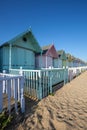 Colourful beach huts in West Mersea Essex on July 24, 2012 Royalty Free Stock Photo