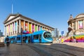 West Midlands Metro Tram at Victoria Square in Birmingham city centre during 2022 Commonwealth Games Royalty Free Stock Photo