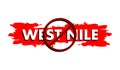 West Nile ban on bloodstain, disease, colors, isolated.