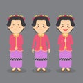 West Nusa Tenggara Character with Various Expression