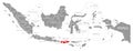 West Nusa Tenggara red highlighted in map of Indonesia