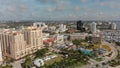 WEST PALM BEACH, FL - APRIL 10, 2018: Aerial city skyline from l Royalty Free Stock Photo