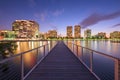 West Palm Beach, Florida, USA Downtown Skyline on the Intracoastal Royalty Free Stock Photo