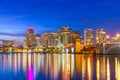 West Palm Beach, Florida, USA skyline on the Intracoastal Waterway Royalty Free Stock Photo