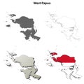 West Papua blank outline map set