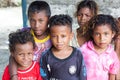 Group of unidentified indigenous children Royalty Free Stock Photo