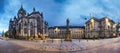 West Parliament square with st giles cathedral at night, panorama - Edinburgh, Scotland