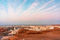 West part of Sur town with Al-Ayjah Castle, mosque in golden hour time, Oman