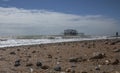 West Pier, Brighton, England, the UK - pebbles on the beach. Royalty Free Stock Photo