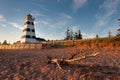 West Point lighthouse in Prince Edward Island at sunset Royalty Free Stock Photo