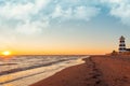 West Point Lighthouse at Sunset Royalty Free Stock Photo