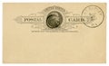 West Ripley, Maine, The USA - 26 March 1889: Blanked US historical Postal Card with black text in vignette, Imprinted One Cent Tho Royalty Free Stock Photo