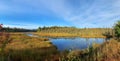 West Rose lake early morning fog along the Mizzy lake trail in Algonquin Park, Canada Royalty Free Stock Photo