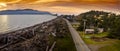 Aerial View of Legoe Bay on Lummi Island, Washington.