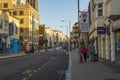 West street road in Brighton. British people and tourists in autumn England