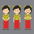 West Sulawesi Character with Various Expression