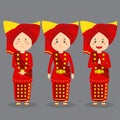 West Sumatra Character with Various Expression