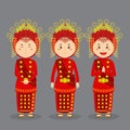 West Sumatra Character with Various Expression