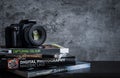 Modern digital camera and photography books