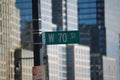 West 70th Street modern sign on Riverside