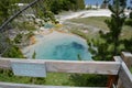 YELLOWSTONE NATIONAL PARK, WYOMING - JUNE 8, 2017: Bluebell Pool in West Thumb Geyser Basin on the Shore of Yellowstone Lake Royalty Free Stock Photo