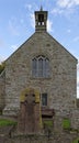 The West View of the Aberlemno 2 Sculptured Stone in the Kirkyard of the local church Royalty Free Stock Photo