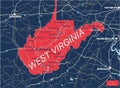 West Viginia state detailed editable map Royalty Free Stock Photo