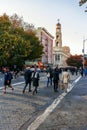 West Village busy street life scene in the Autumn Afternoon in New York City Royalty Free Stock Photo