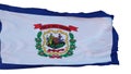 West Virginia Flag isolated on white background. 3d illustration