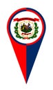 West Virginia Map Pointer Location Flag Royalty Free Stock Photo