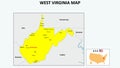 West Virginia Map. State and district map of West Virginia. Political map of West Virginia with the major district