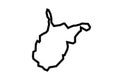 West Virginia outline map country shape