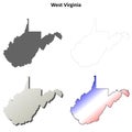 West Virginia outline map set