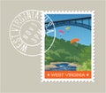 West Virginia postage stamp design. Royalty Free Stock Photo